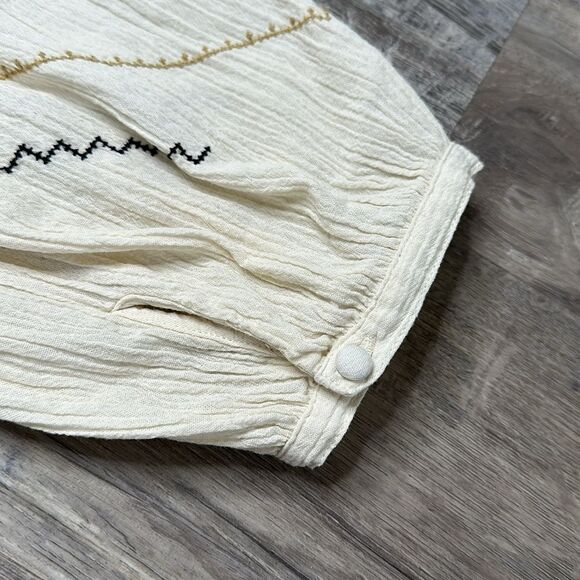 Madewell XS | Embroidered Peasant Top | like new, no flaws! Color- antique cream - Picture 9 of 16
